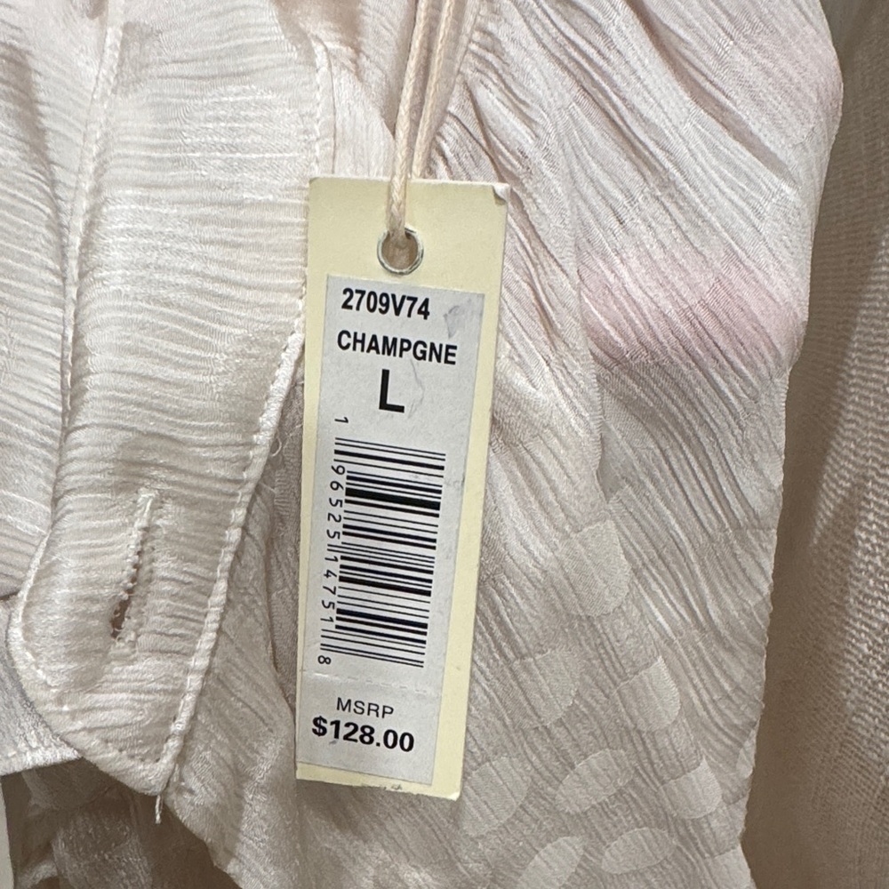 BCBG Cream Polka Dot Button Down Shirt - Picture 6 of 6